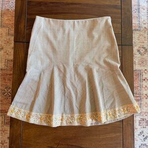 Bebe Y2K inspired Tan Skirt with Embroidered Hem
